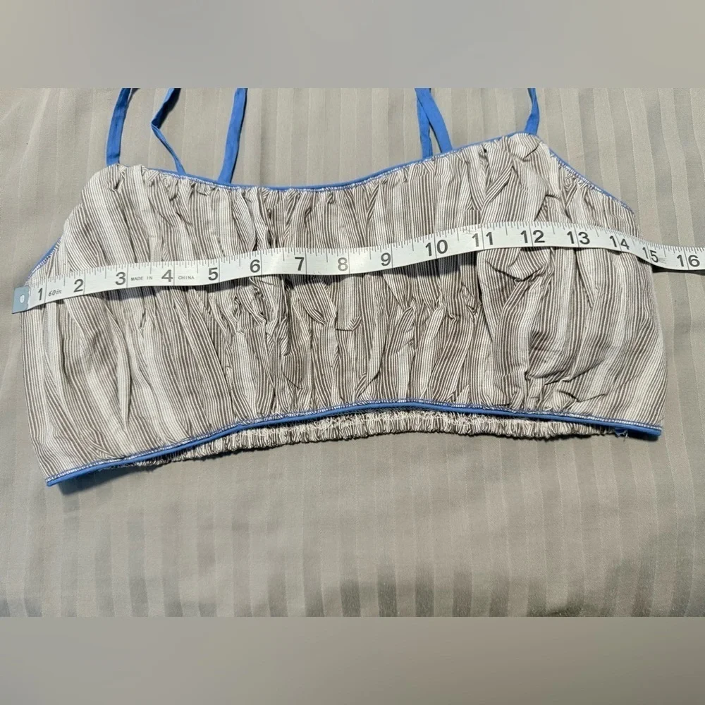 Free People Gray and Blue Strappy Top